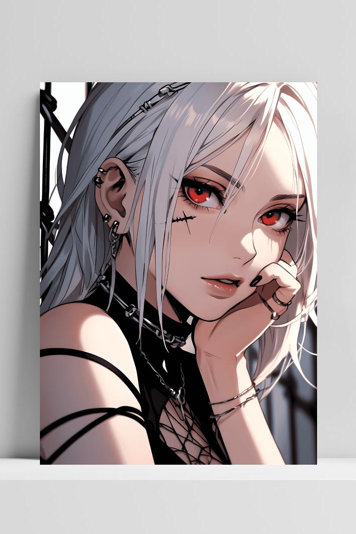 Punk Anime op 3mm aluminium dibond
