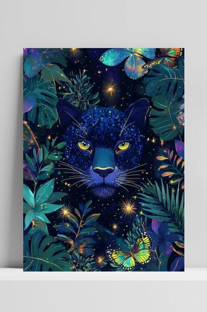 Panter op 3mm aluminium dibond
