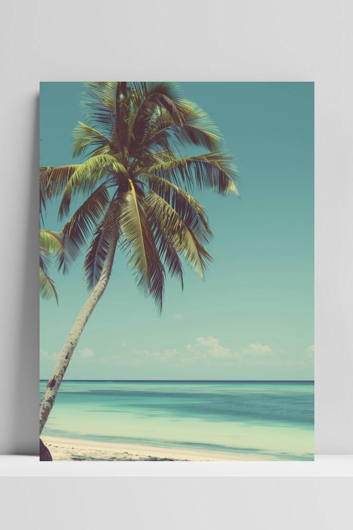 Tropische Palmboom op 3mm aluminium dibond
