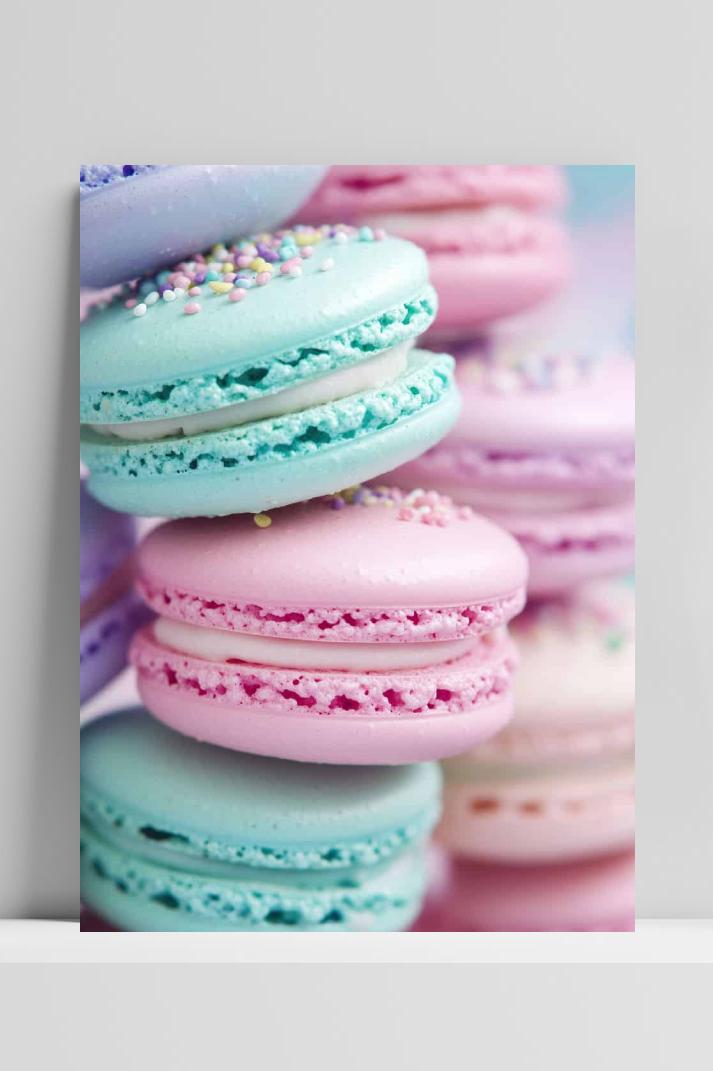 Pastel Macaron op 3mm aluminium dibond