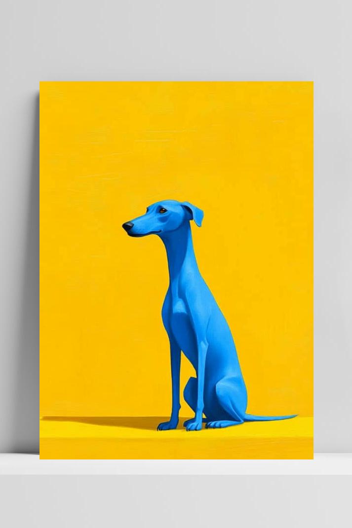 Hond op 3mm aluminium dibond