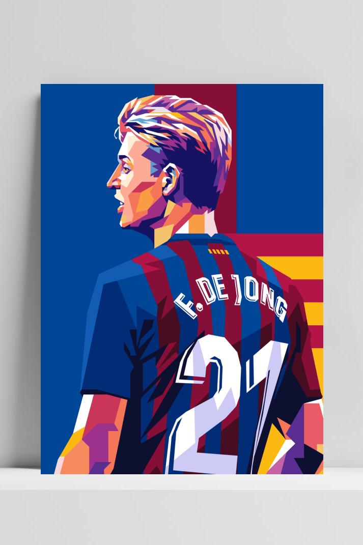 Frenkie de Jong op 3mm aluminium dibond