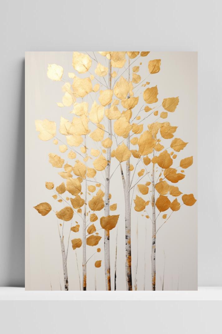 Boom en Goud Blad op 3mm aluminium dibond