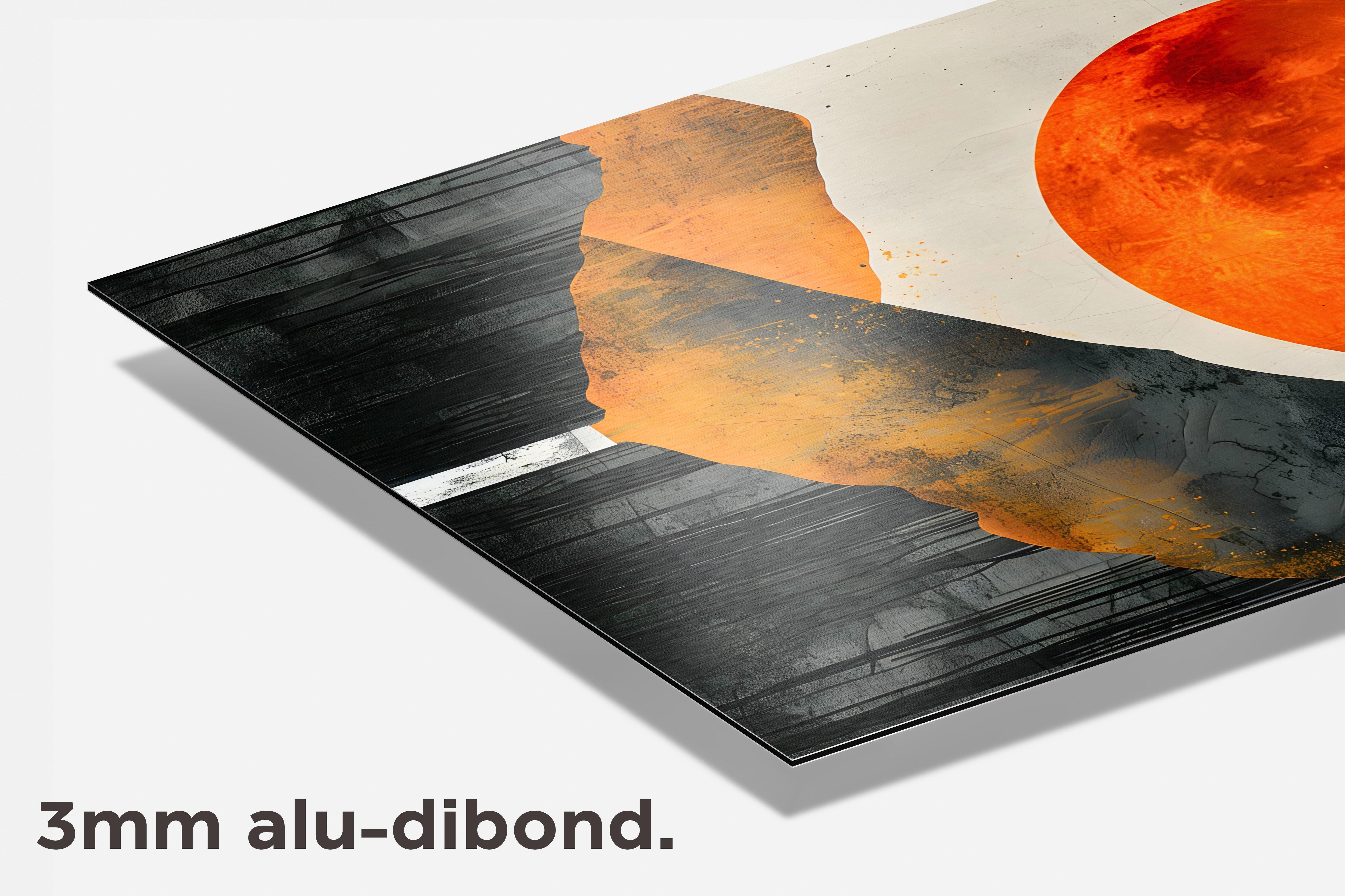 Rode Maan dibond detail