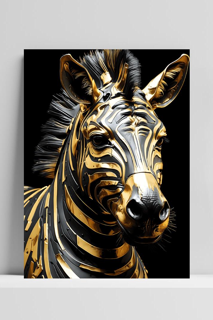 Zebra Goud op 3mm aluminium dibond