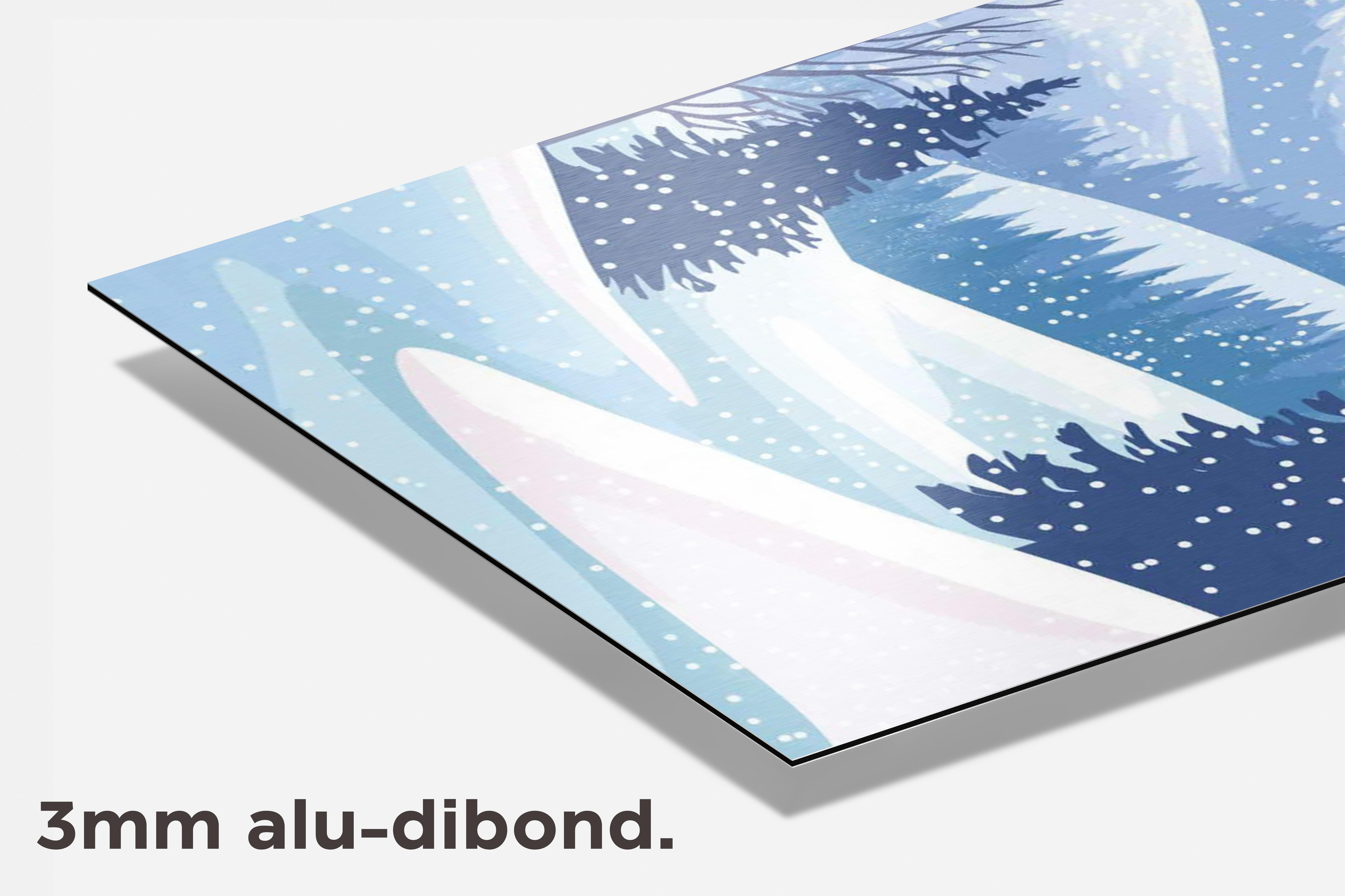 Sneeuwberg Blauw dibond detail