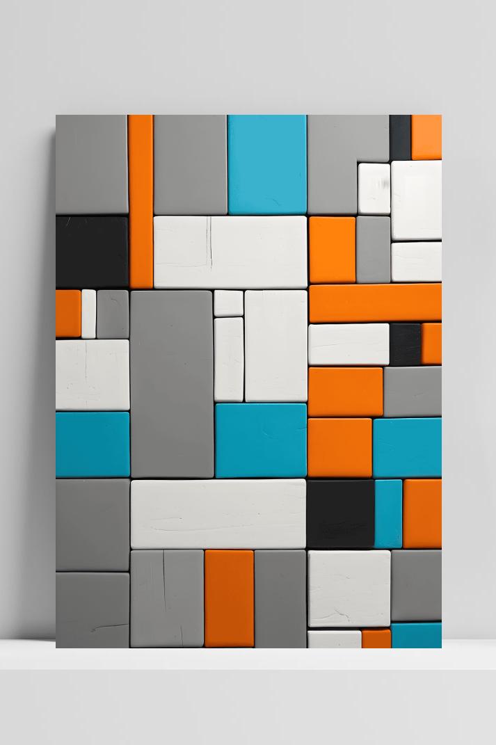 Mondriaan Geinspireerd op 3mm aluminium dibond