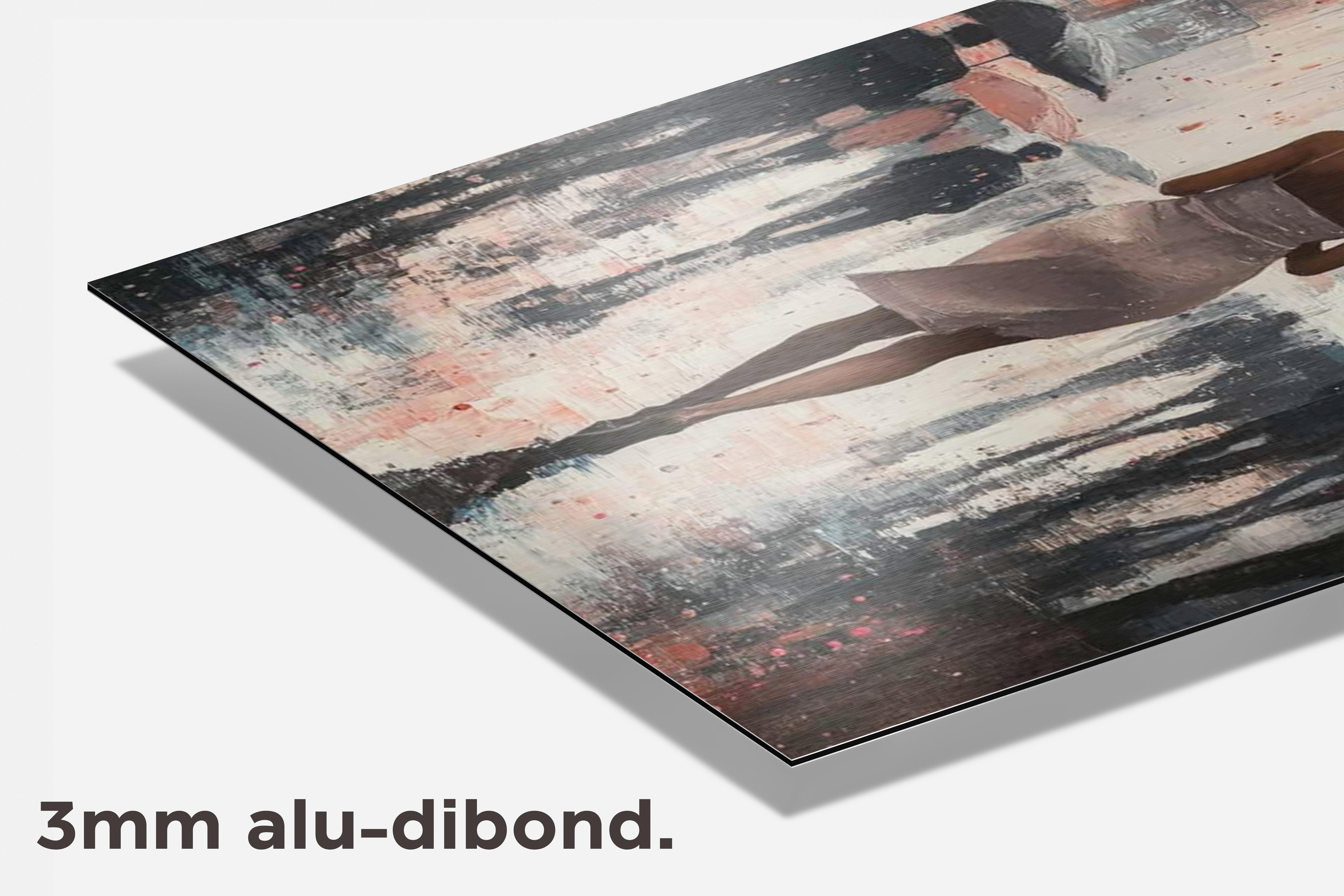 Mensen Regen dibond detail