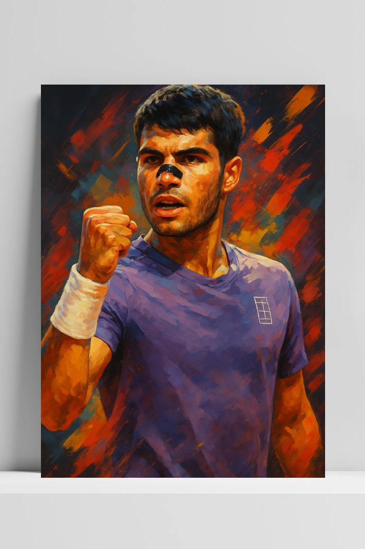 Carlos Alcaraz op 3mm aluminium dibond