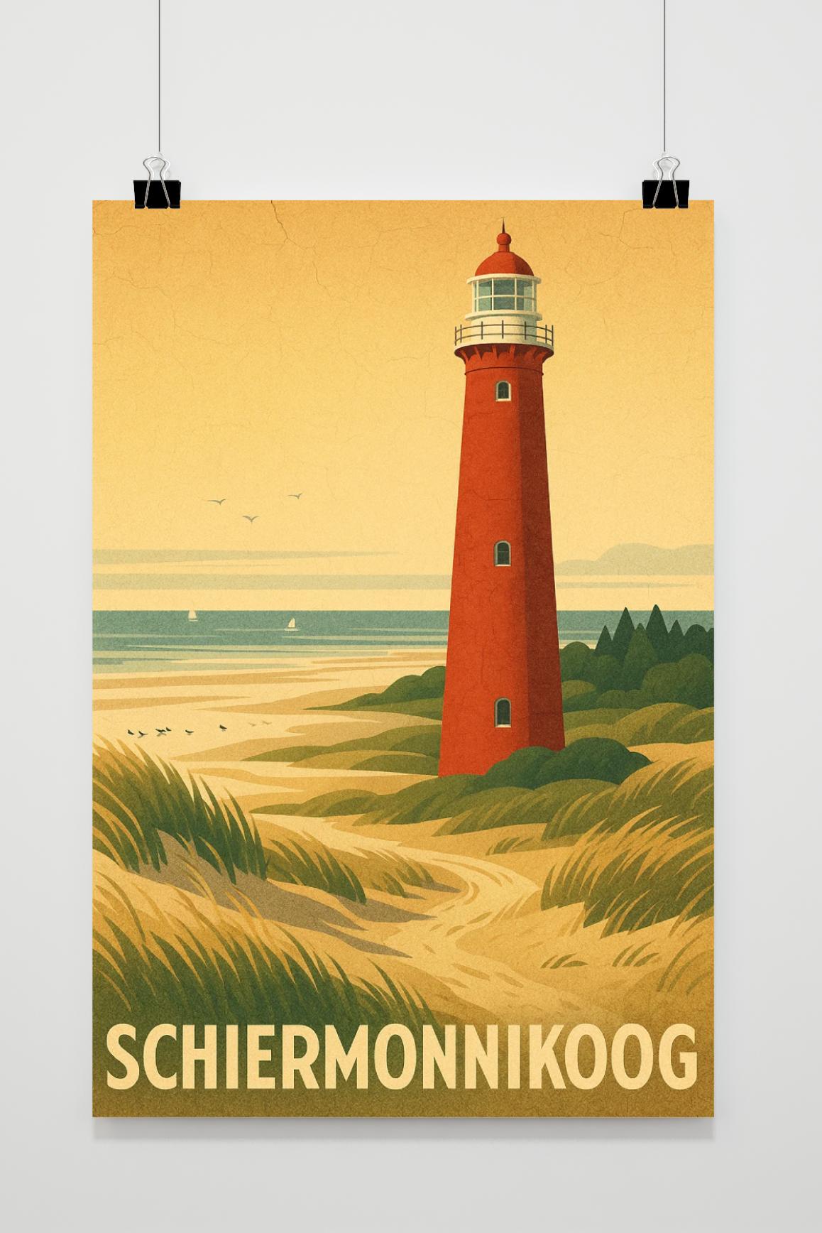 Schiermonnikoog Text Vintage poster van 25 Artstreet