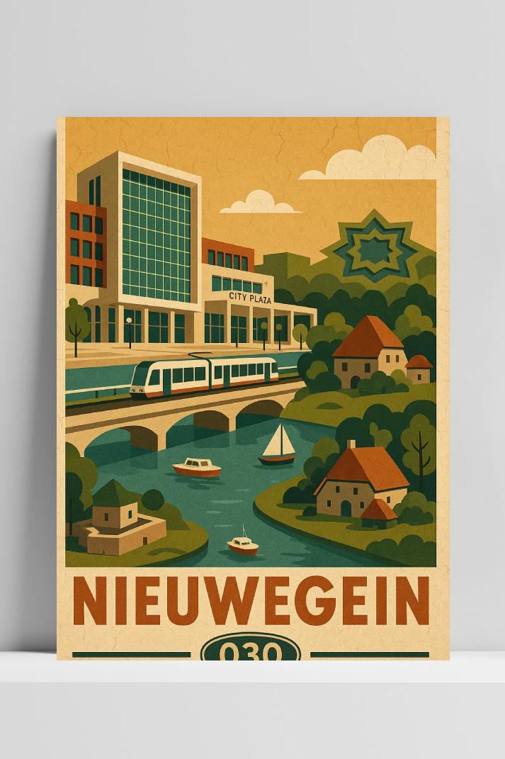 Nieuwegein Netherlands Vintage Text op 3mm aluminium dibond