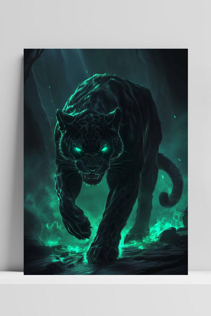 Panter op 3mm aluminium dibond