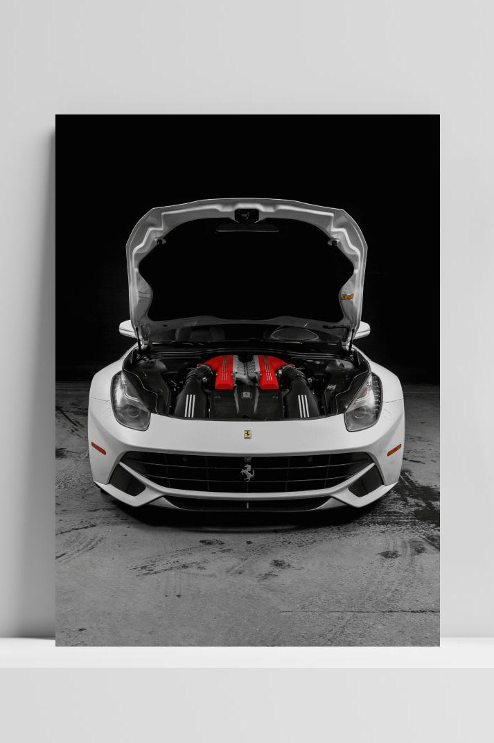 Ferrari Motor op 3mm aluminium dibond