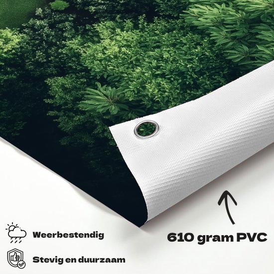 Tuinposter Groene Planten materiaal-detail: 610 grams weerbestendig PVC-doek
