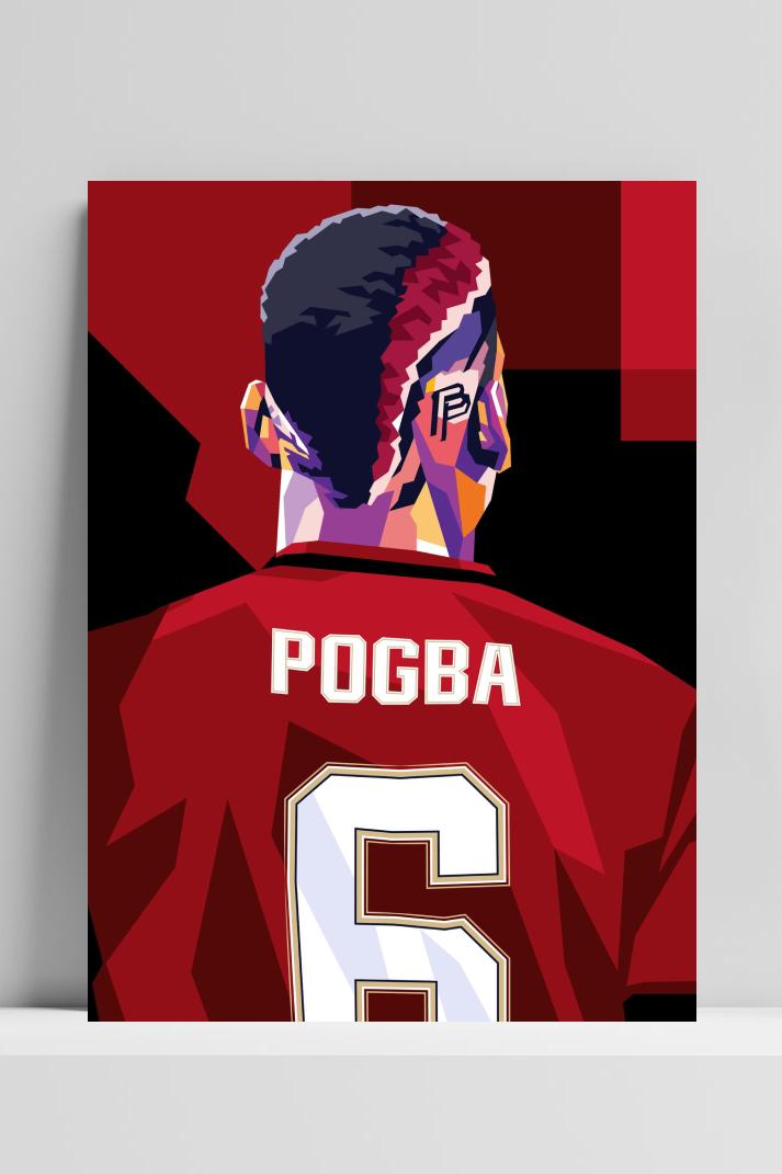 Paul Pogba Pop Art op 3mm aluminium dibond
