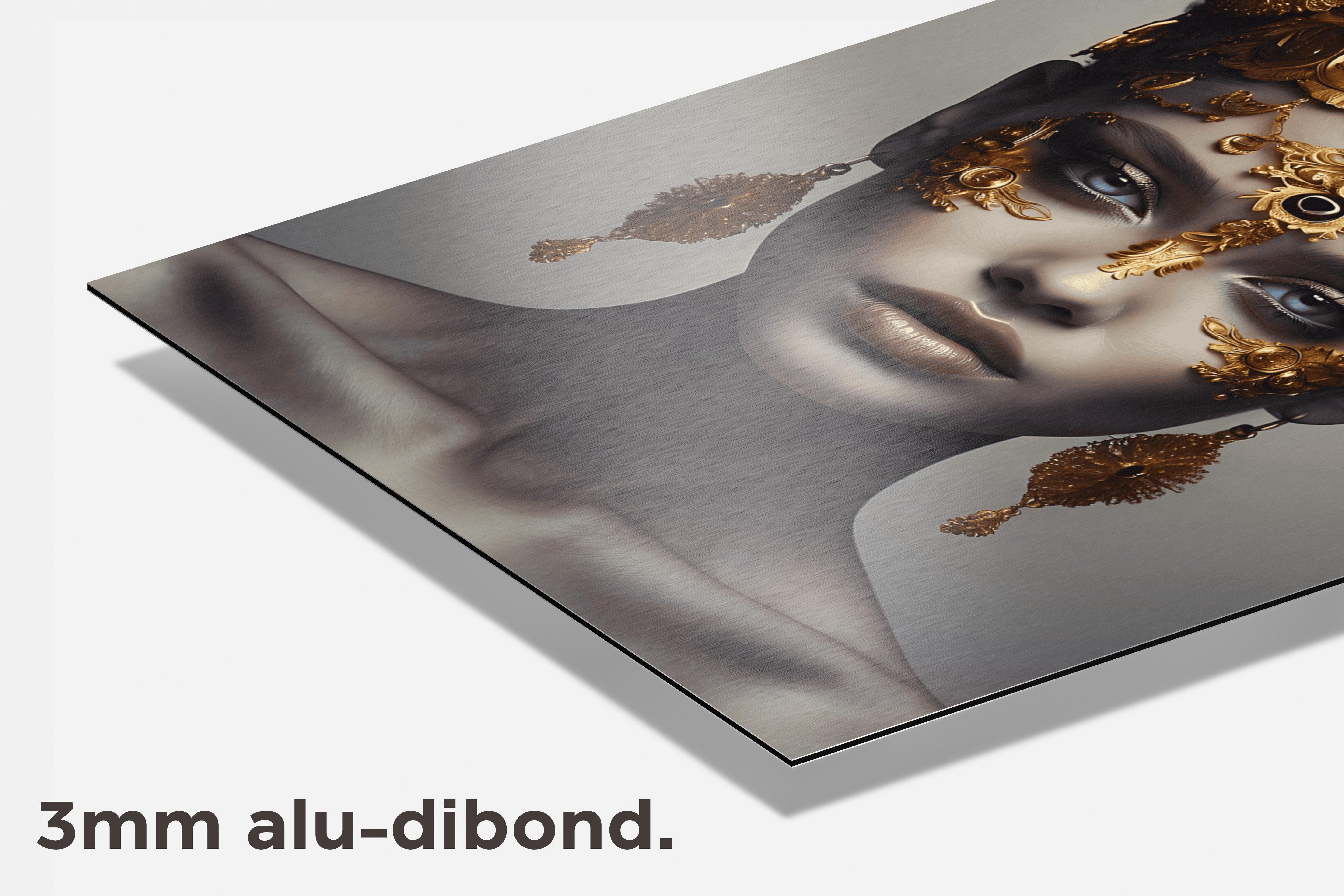 Vrouw Gouden Kroon dibond detail