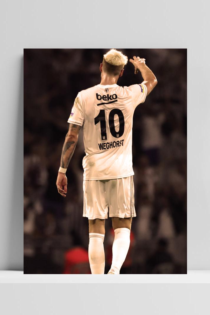 Wout Weghorst op 3mm aluminium dibond