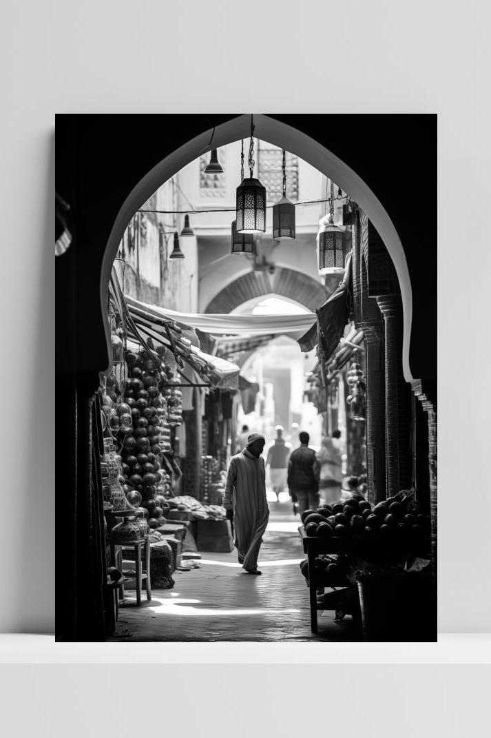 Casablanca Markt op 3mm aluminium dibond