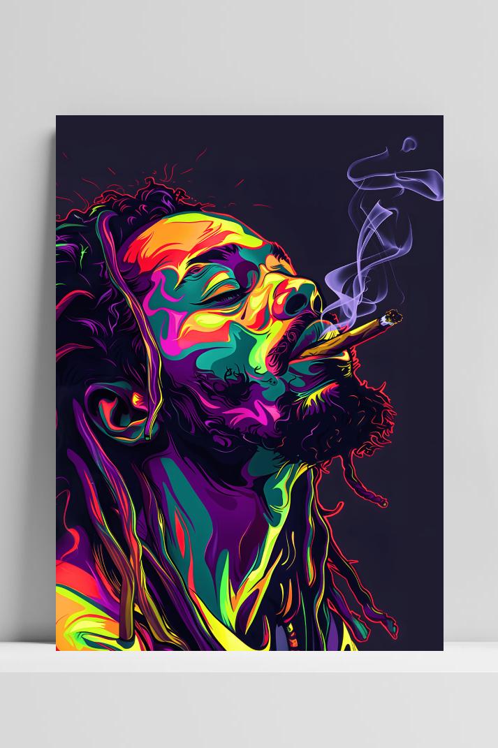 Jamaicaans Portret op 3mm aluminium dibond