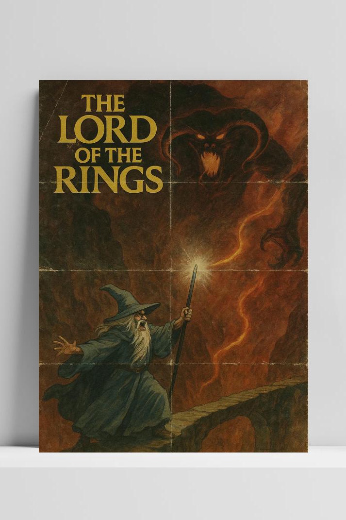 The Lord Of The Rings Art Text op 3mm aluminium dibond