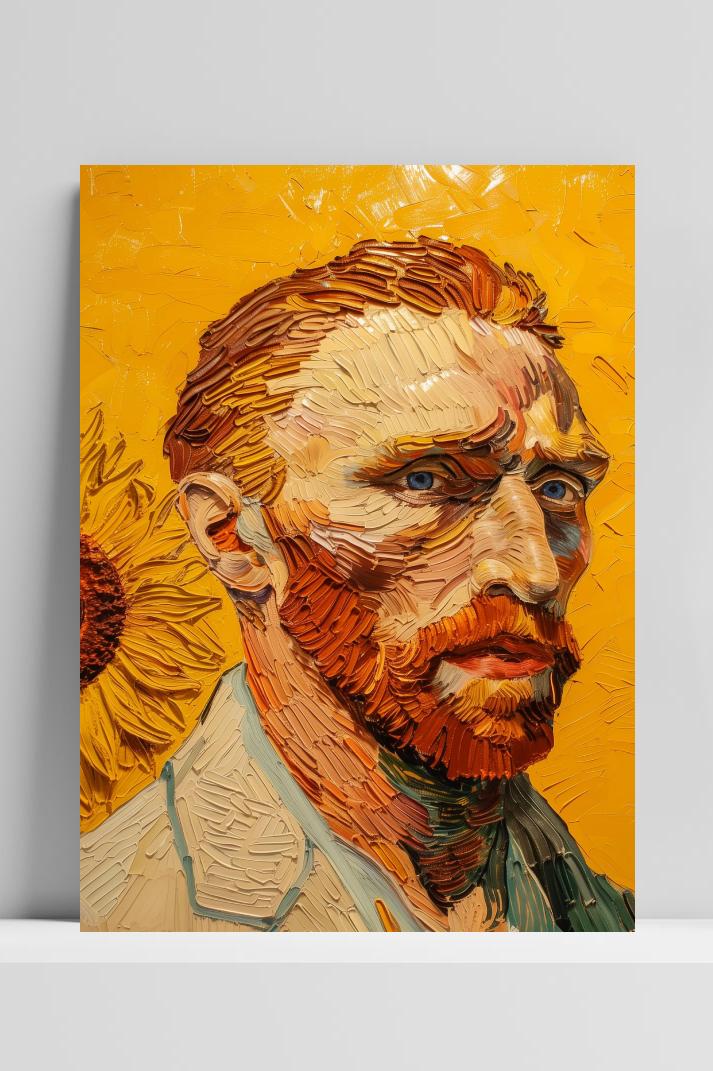 Vincent van Gogh op 3mm aluminium dibond