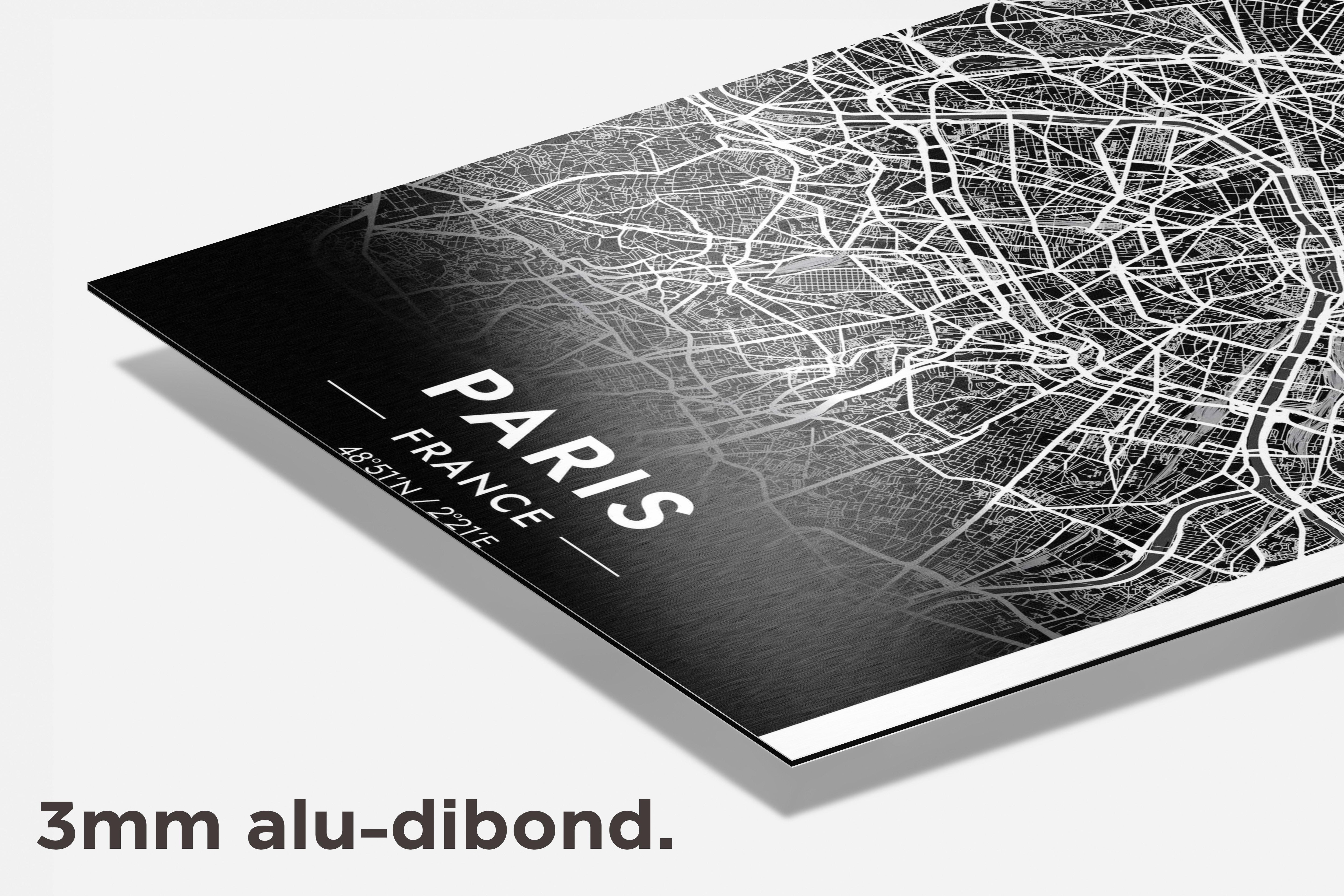 Parijs Map dibond detail