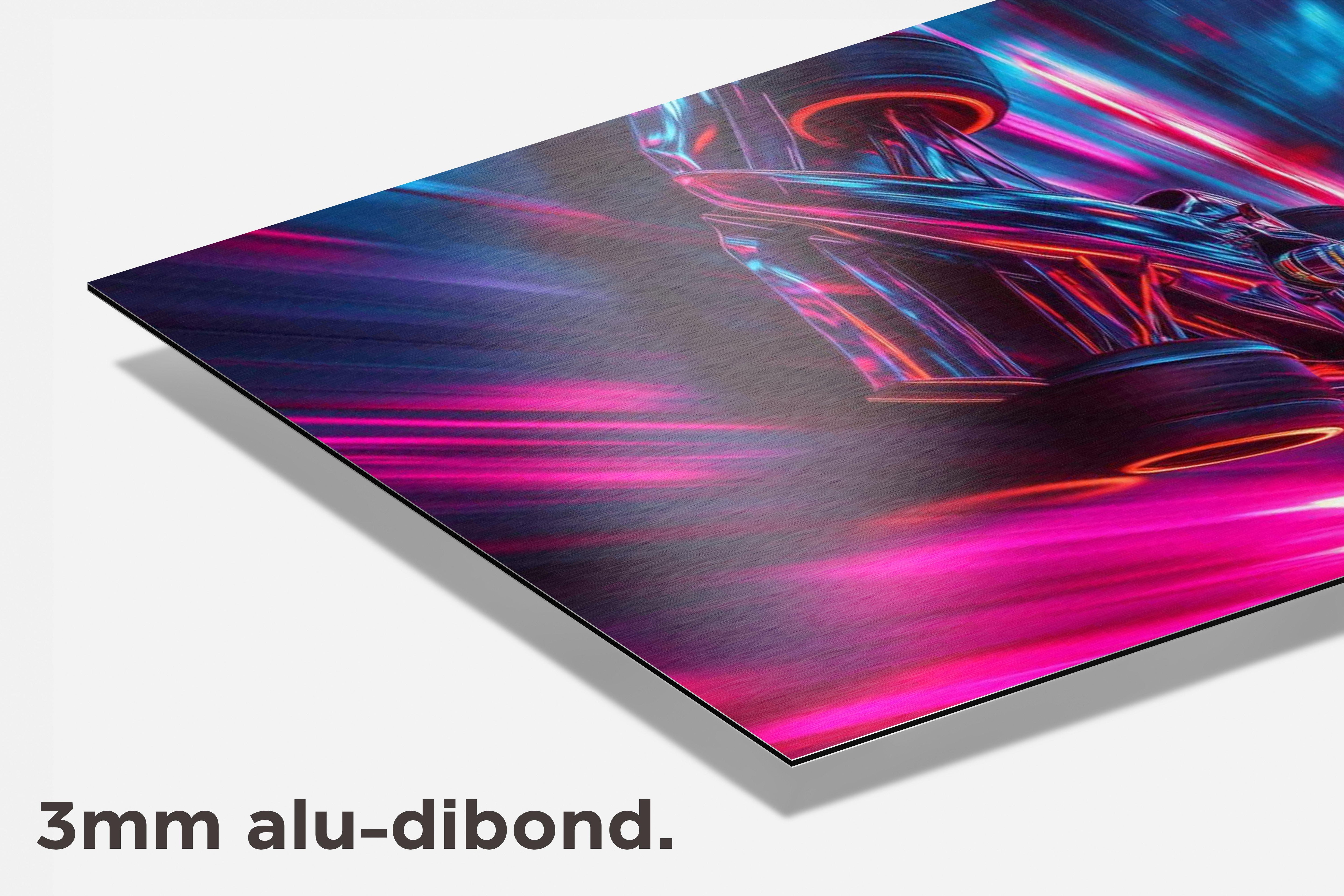 Raceauto Neon dibond detail