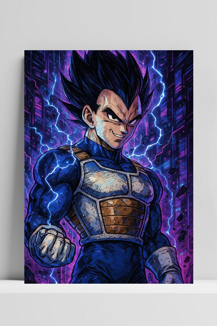 Vegeta Dragon Ball op 3mm aluminium dibond