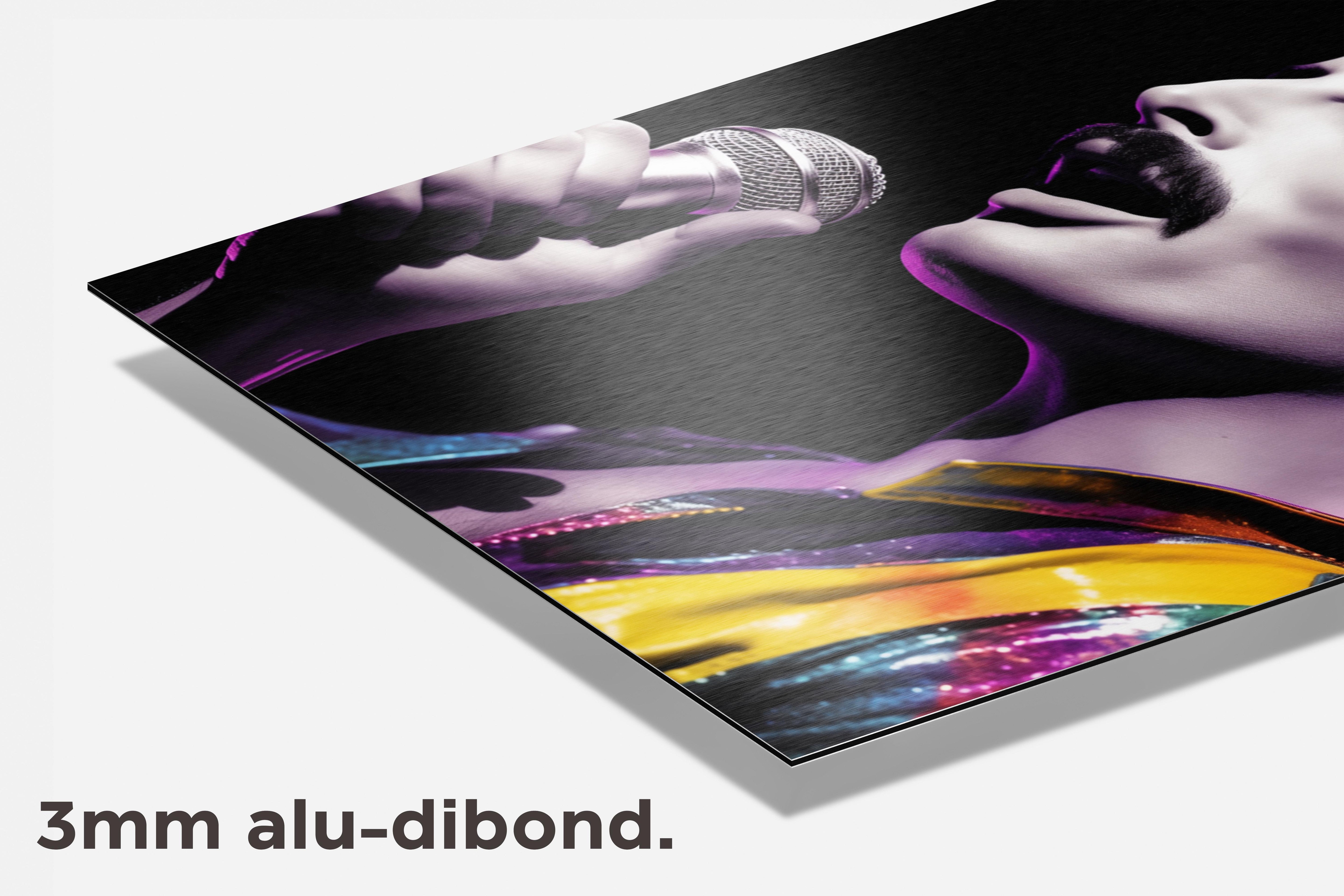Freddy Mercury Paars dibond detail