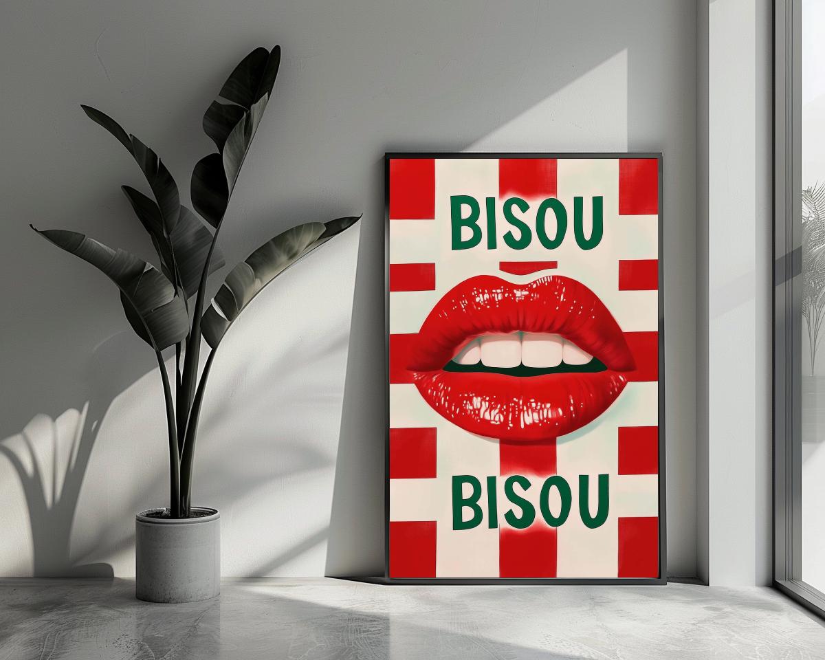 Bisou Text poster van 25 Artstreet