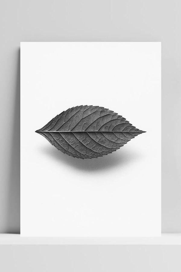 Póster Leaf Minimalist Zwart-Wit