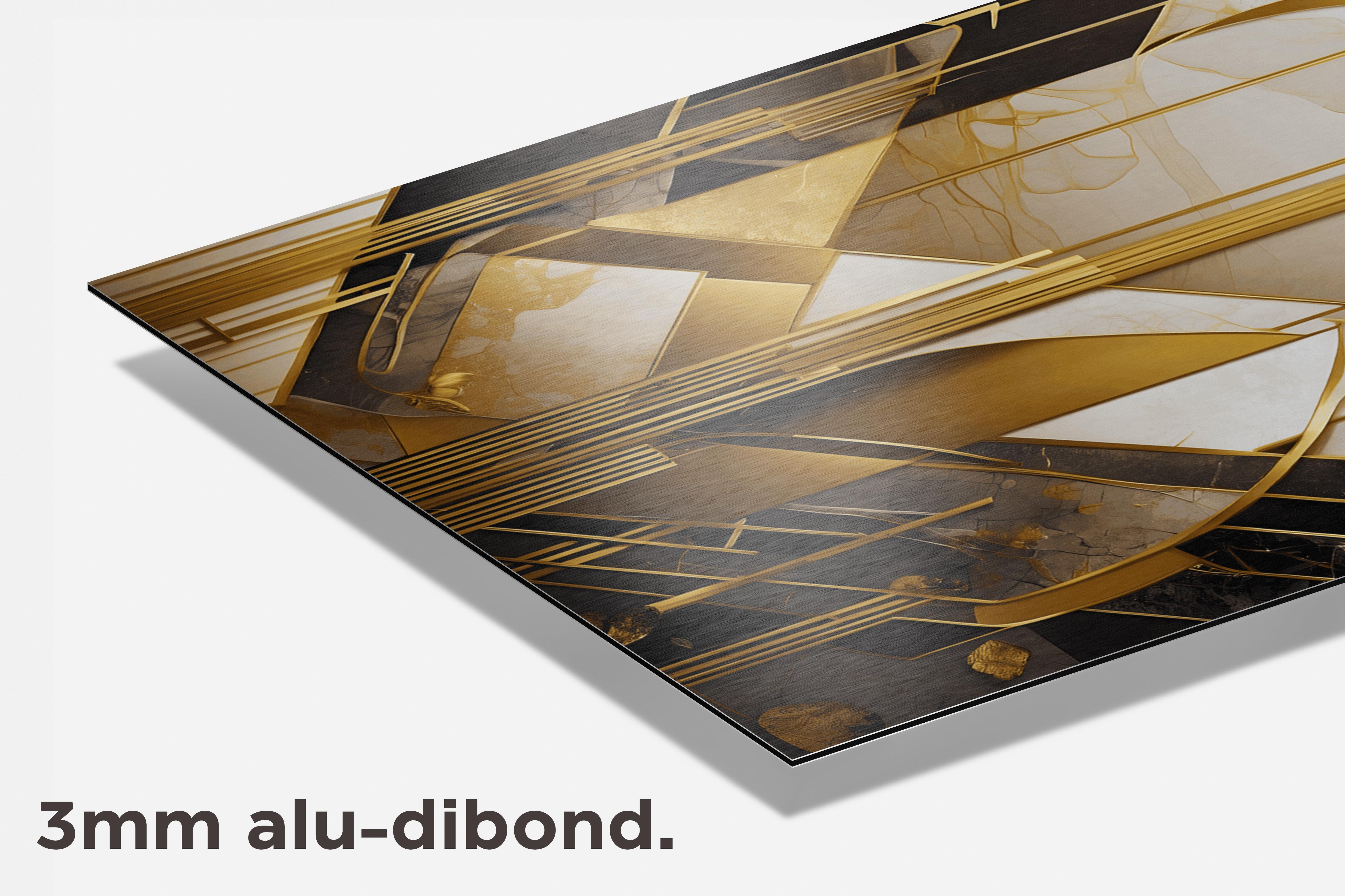 Abstract Goud Wit dibond detail