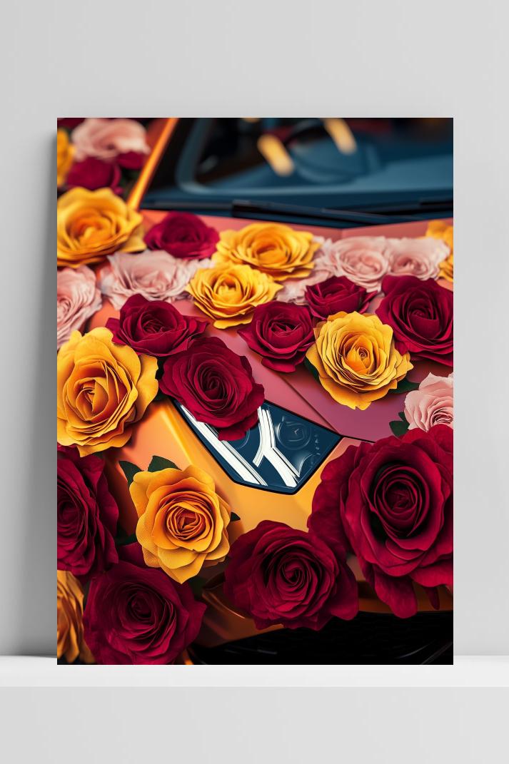 Flower Auto op 3mm aluminium dibond