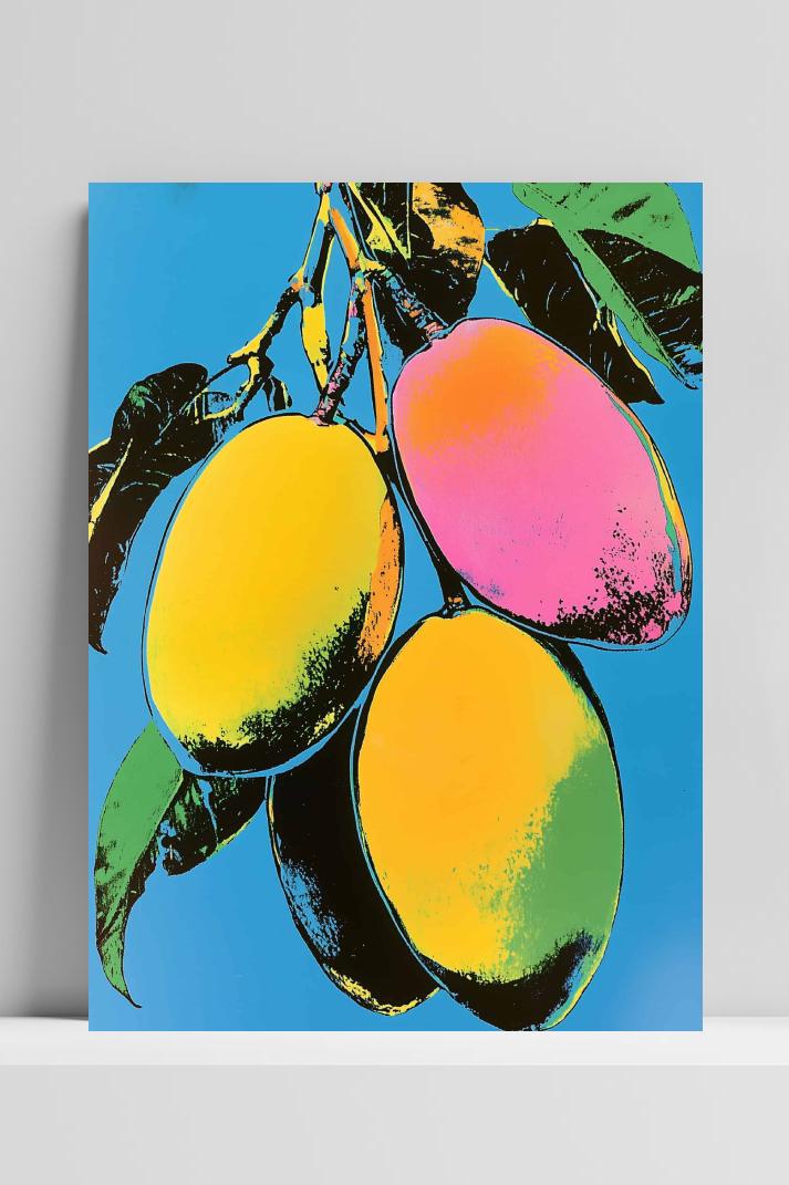 Andy Warhol Mango's op 3mm aluminium dibond