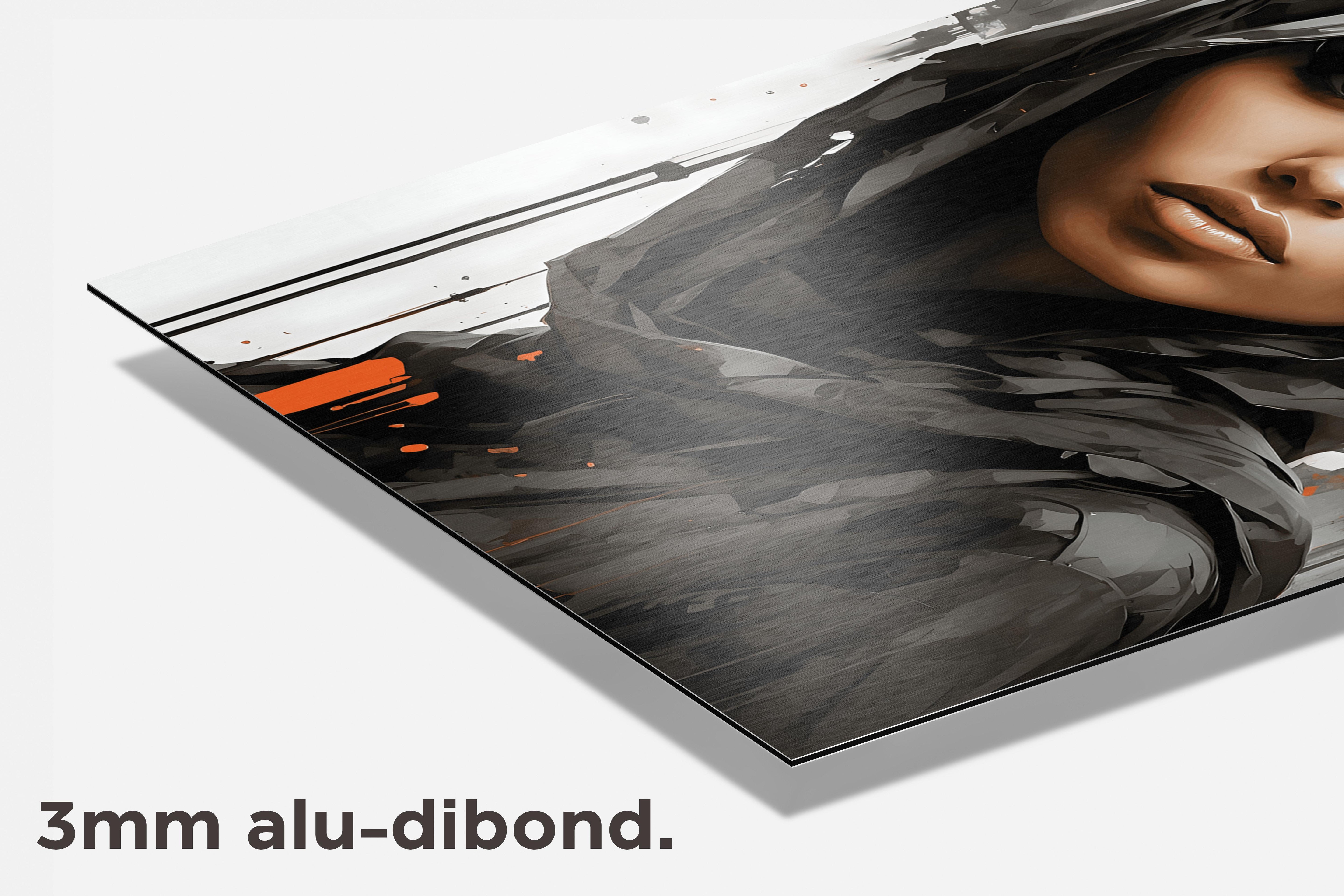 Hijabi Black White dibond detail