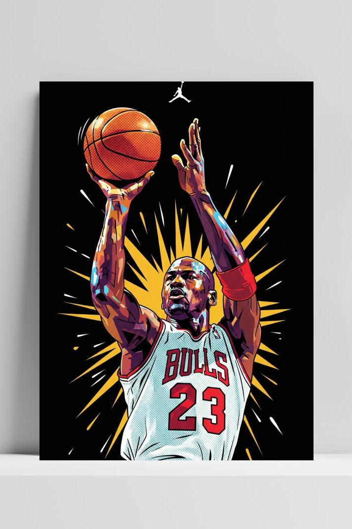 Michael Jordan op 3mm aluminium dibond