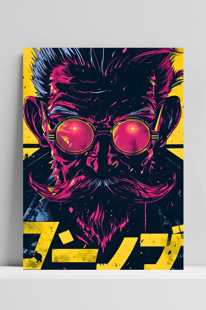 Manga Cover Oude Man op 3mm aluminium dibond