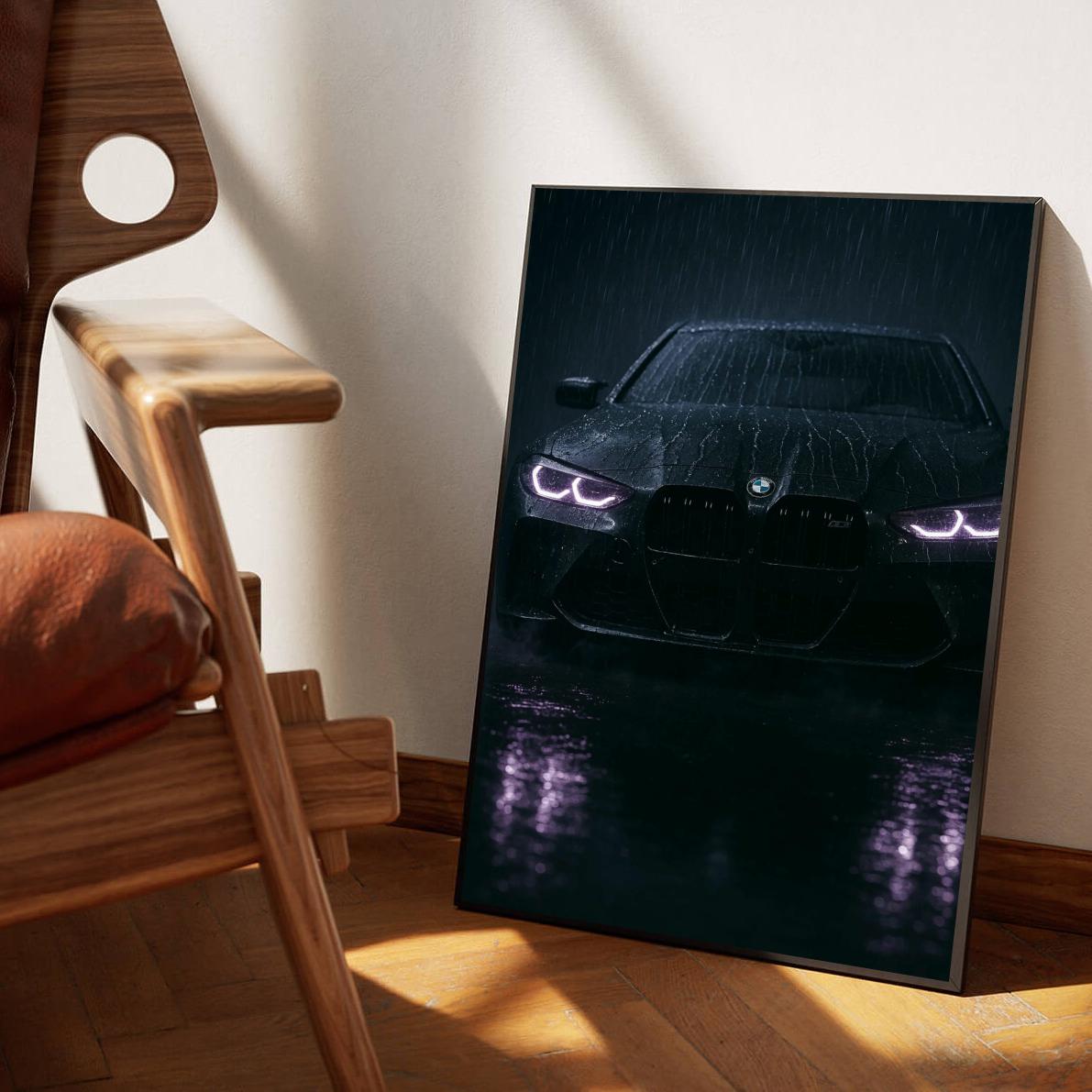 BMW Car Rain poster sfeerbeeld 1