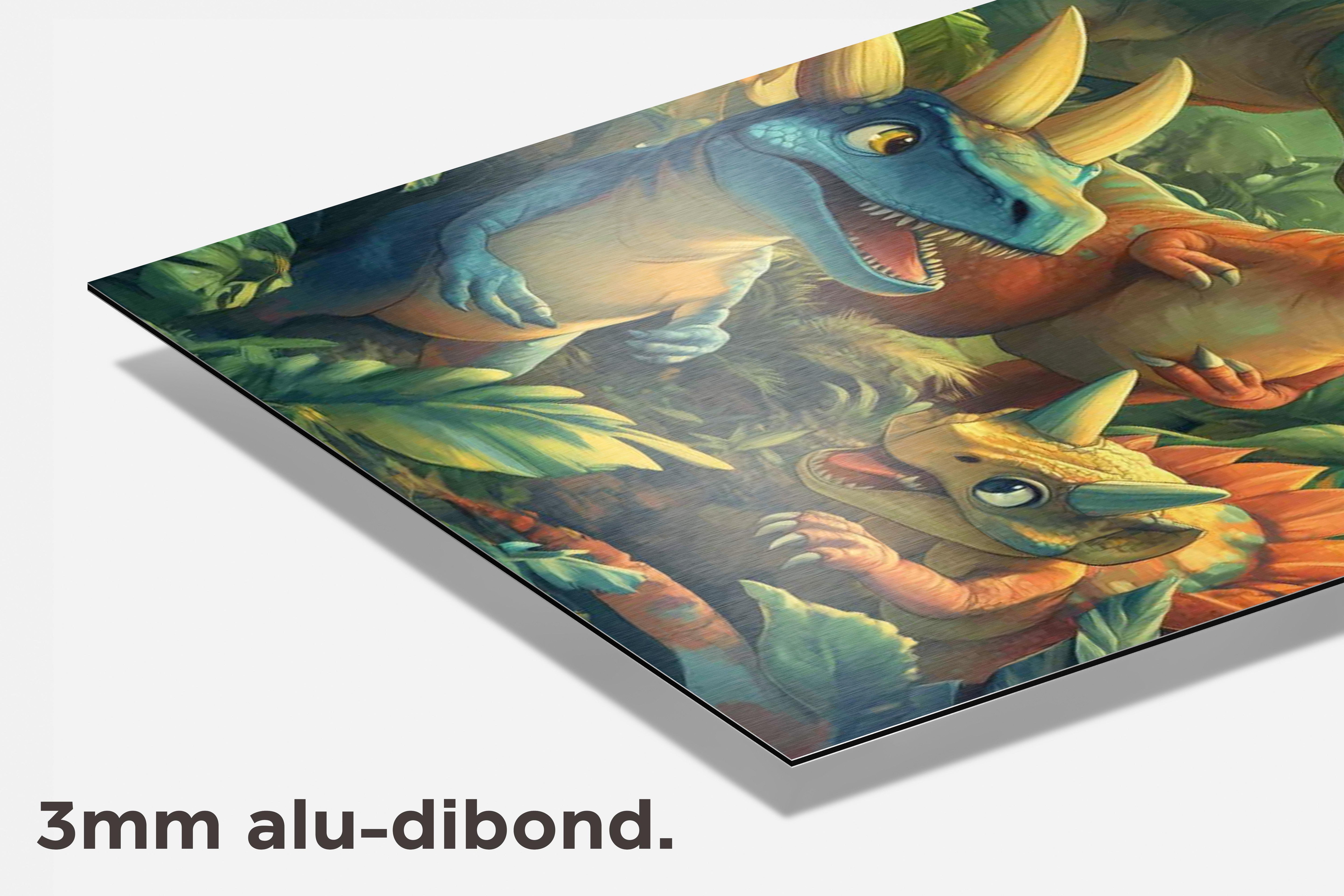 Dinosaurussen dibond detail