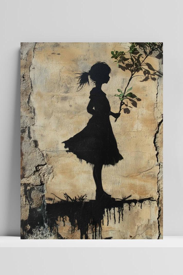 Banksy Graffiti op 3mm aluminium dibond