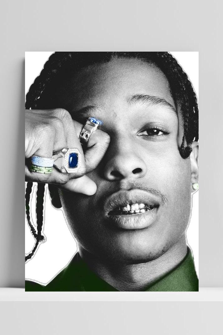 A$AP Rocky op 3mm aluminium dibond