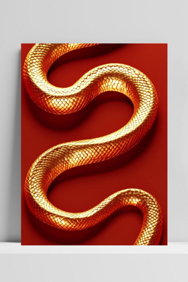 Gouden Slang op 3mm aluminium dibond