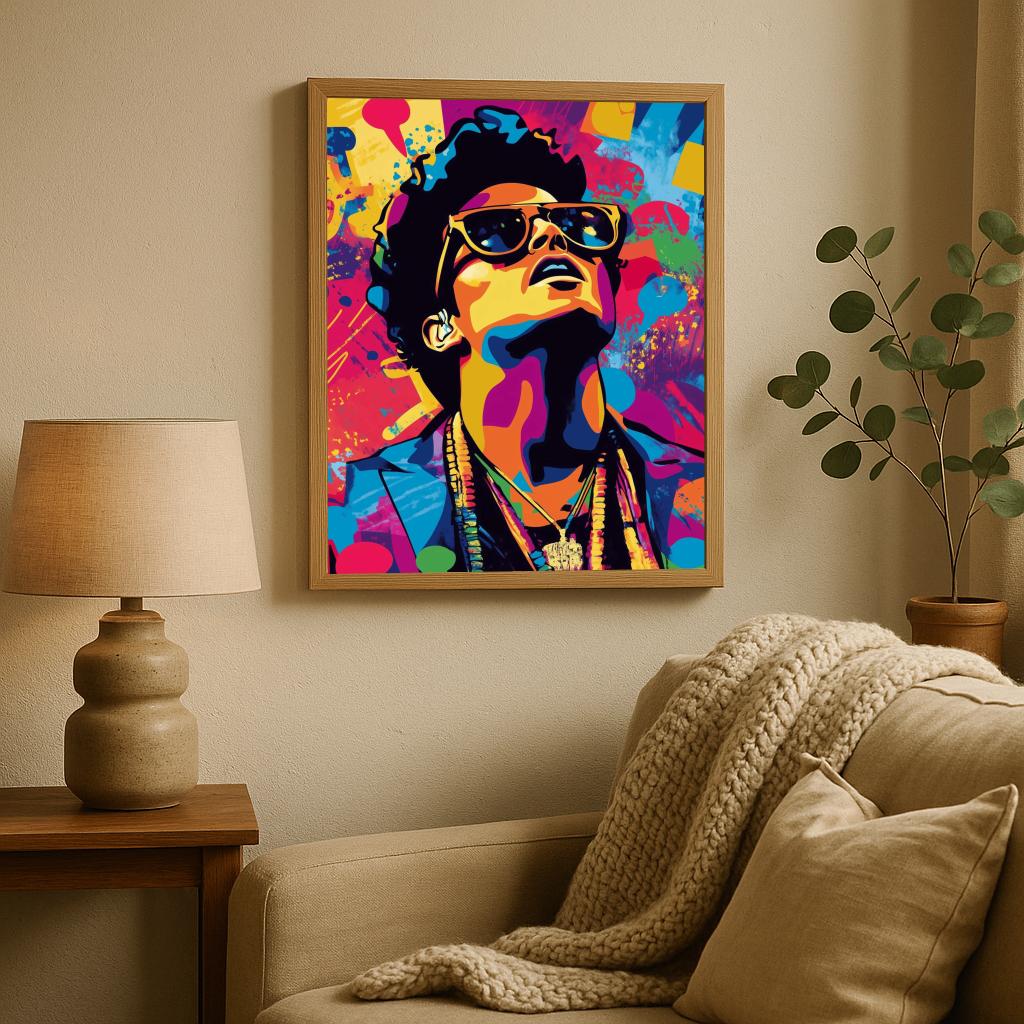 Bruno Mars Pop Art poster sfeerbeeld 1