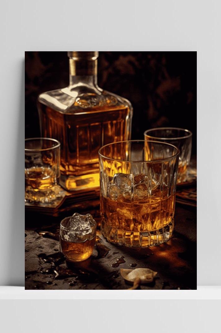 Whiskey Karaf op 3mm aluminium dibond
