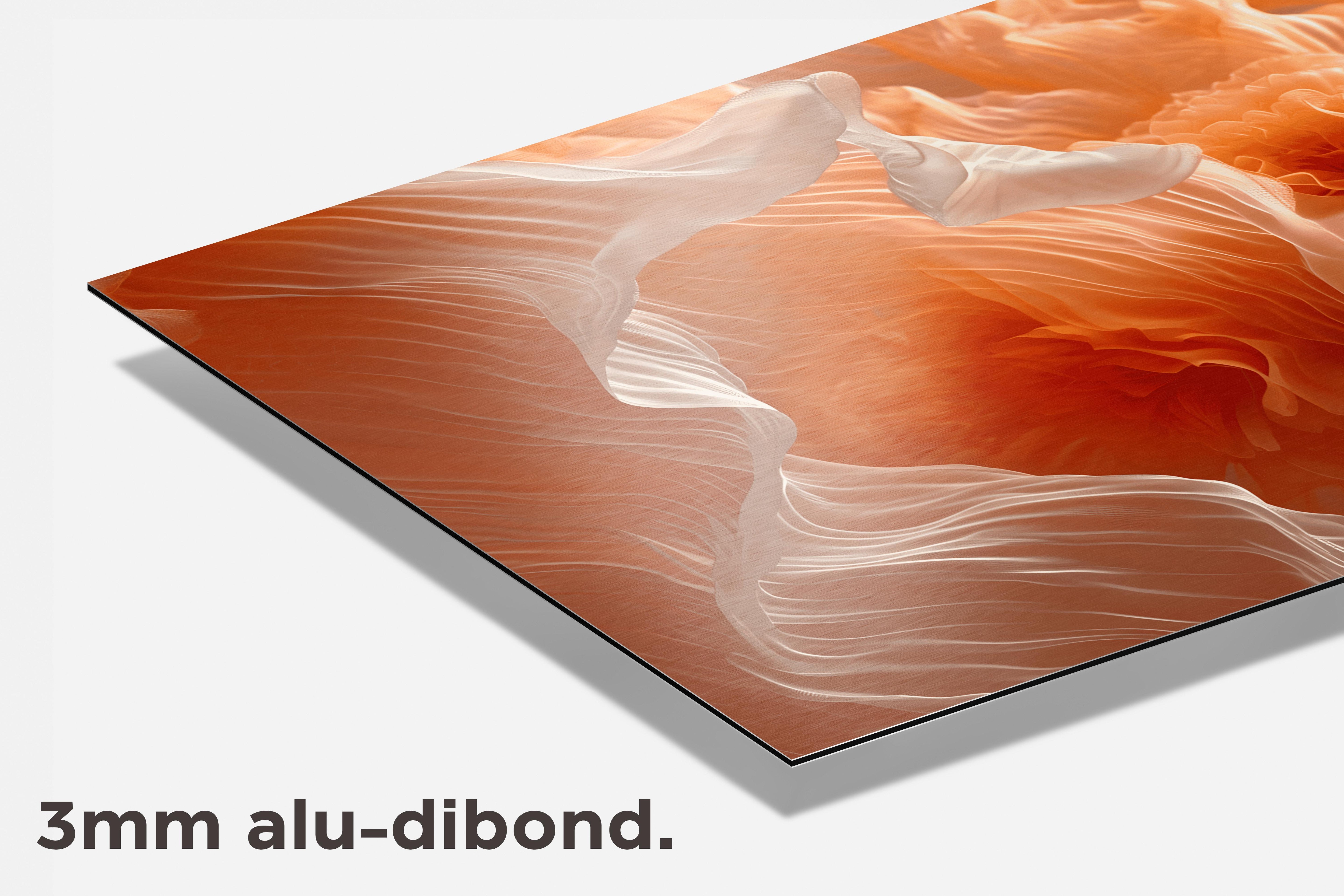 Perzik Kleur Bom dibond detail