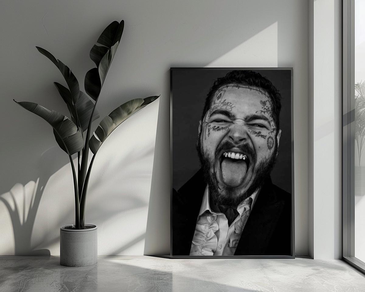 Post Malone Portrait B&W poster van 25 Artstreet