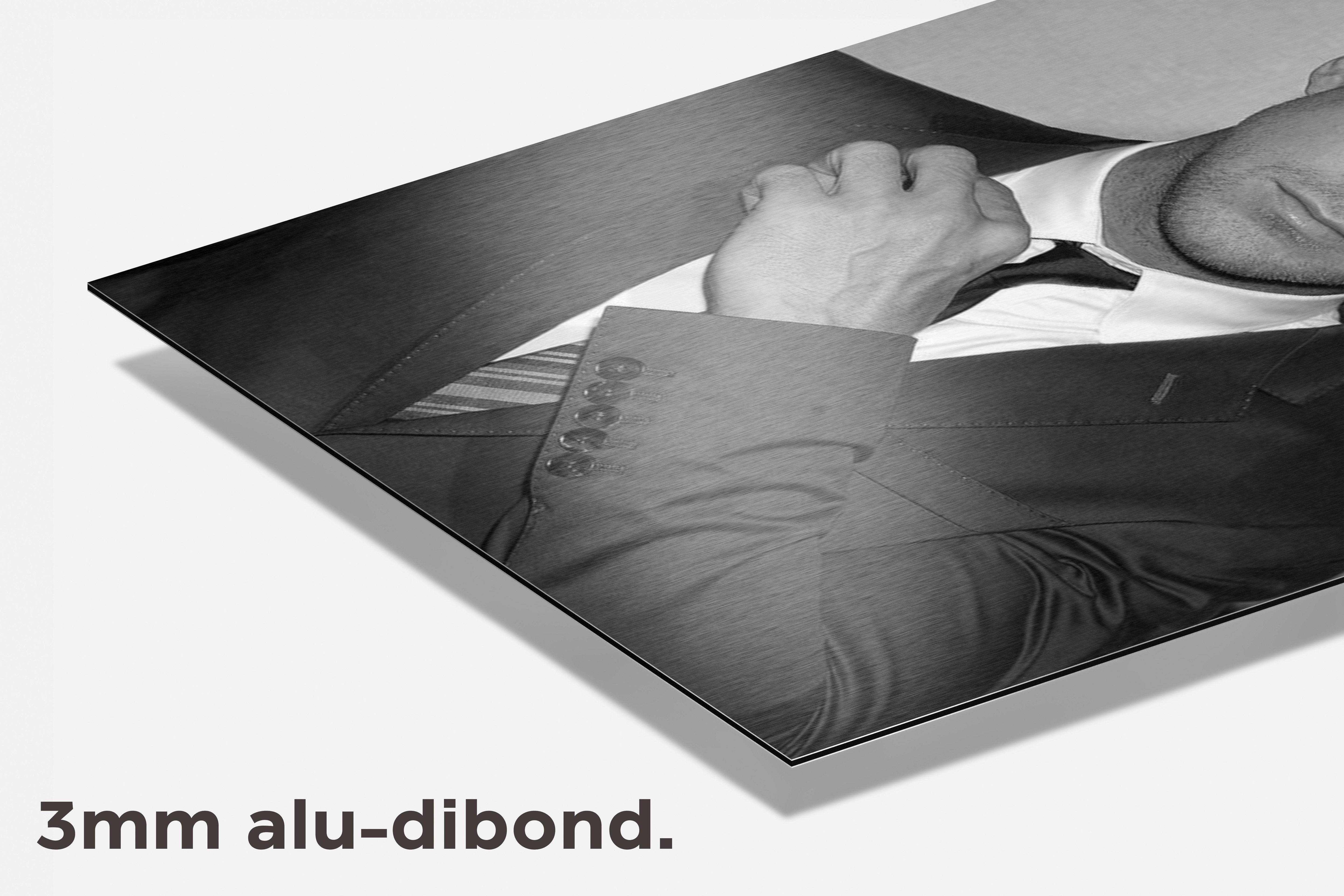 Ryan Gosling Zwart Wit dibond detail