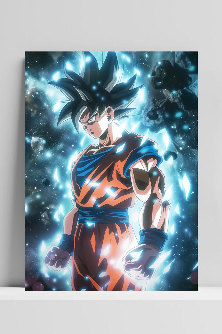 Goku Glowing Dragon Ball op 3mm aluminium dibond