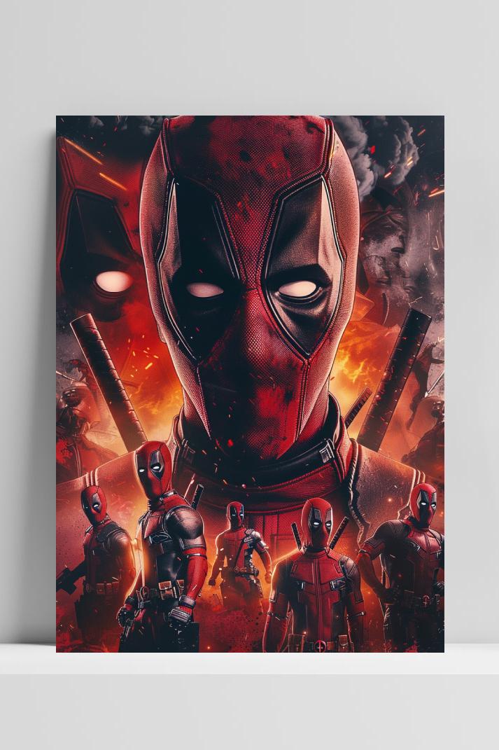 Deadpool op 3mm aluminium dibond