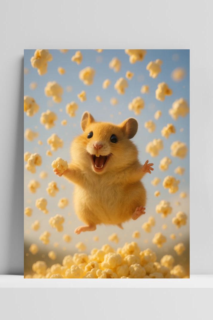 Hamster op 3mm aluminium dibond